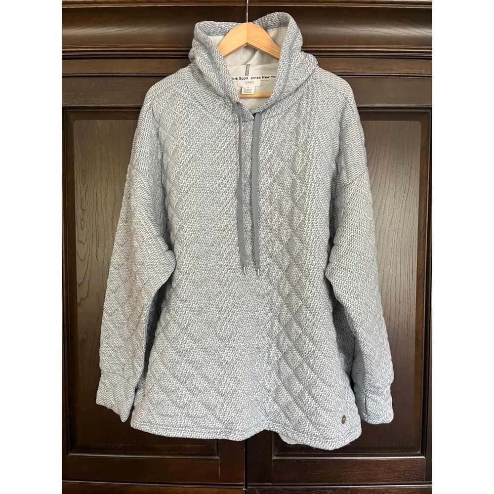 Jones New York Sport Quilted Pullover Hoodie Sweatshirt Womens Plus Sz 3X Comfy
